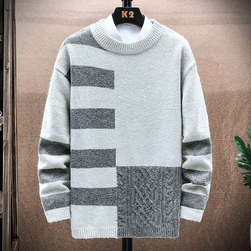 Men Casual Round Neck Long-sleeved Sweater - Minihomy