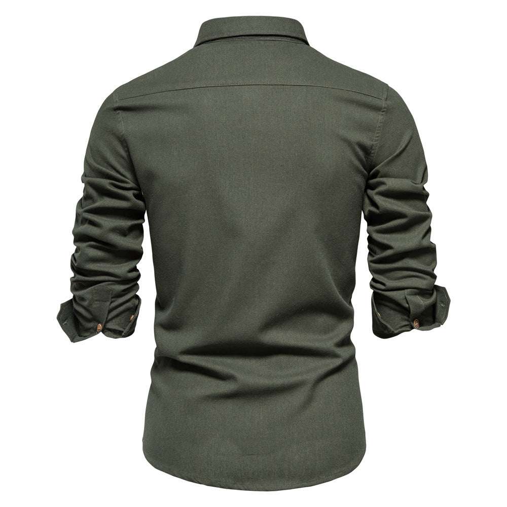 Men's Casual Lapel Long Sleeve Shirt - Minihomy