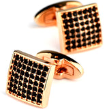 Full Diamond Precision White Diamond Cufflinks Rose Gold French Cufflinks - Minihomy