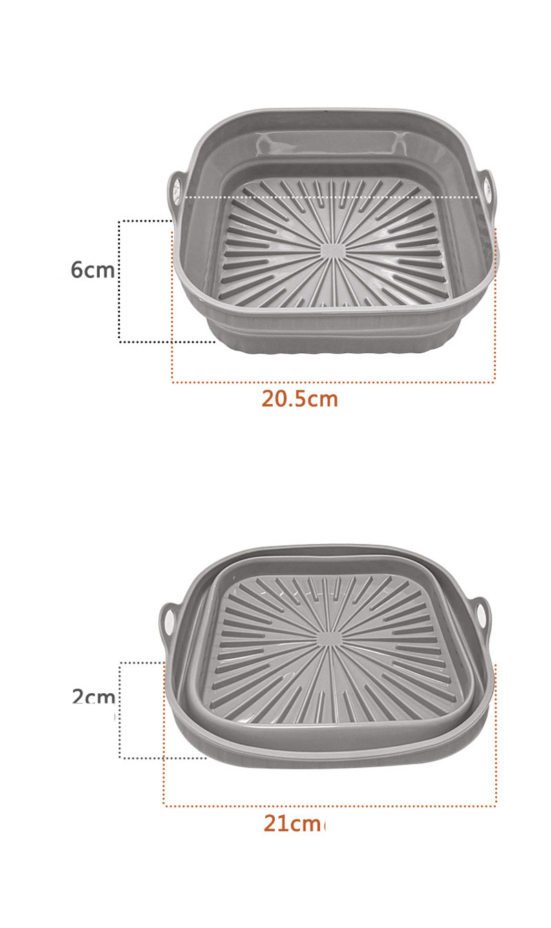 Kitchen Collapsible Air Fryer Silicone Pot Reusable Round Square Liners Basket For Air Fryer - Minihomy