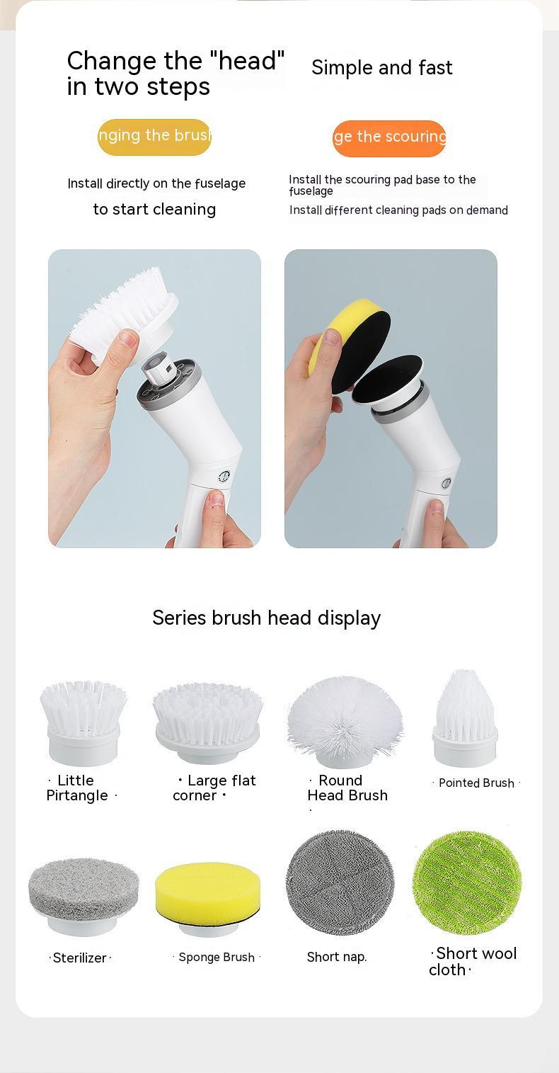 Electric Scrubber Cleaning Wall Long Handle Elbow Telescopic Multifunction Cleaning Brush - Minihomy