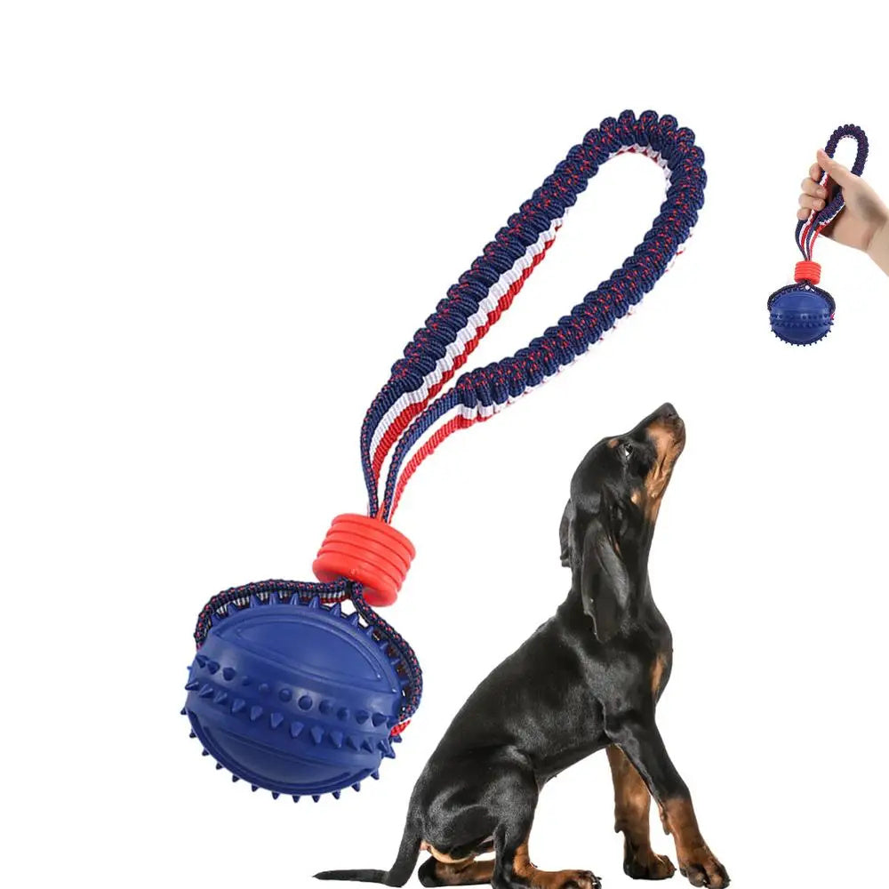 Interactive Dog Toy Ball - Teether with Rope for Chewing, Training & Fun - Minihomy