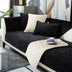 Black Sofa Cushion Winter Plush Thickened Non-slip Sofa Leather Sofa Cover - Minihomy