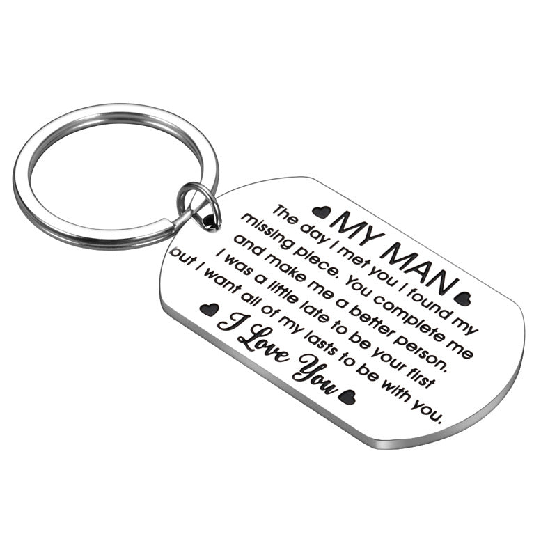 Stainless Steel Keychain for Boyfriend - Valentine's Day Edition