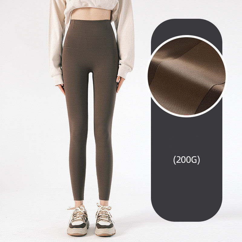 Women's High-Waisted Brushed Pants for Winter Warmth