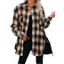 Plaid Shirt Women Spring Mid-length Loose Blouse Turndown Collar Shirt Clothing - Minihomy