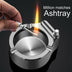 Large Cigarette Ashtray With Permanent Match Lighter - Fancy Metal Ash Tray Set - Minihomy