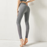 Nude Mesh Stitching Gym Pants For Women - Minihomy