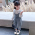 Girls Denim Overalls And Lace Shirt Two-piece Suit - Minihomy