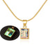 26 Letter Square Necklace Colorful Shell Luminous Pendant Chain Necklace For Women - Minihomy