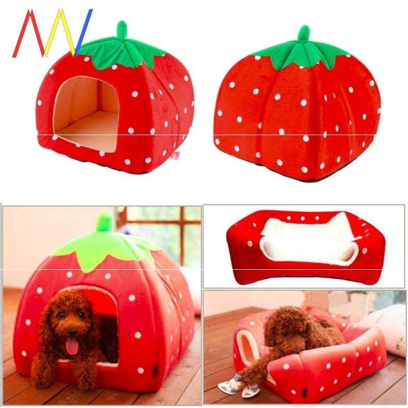 Cute Pet Bed House Winter Warm Mat Kennel Pineapple Shaped Soft Sponge - Minihomy