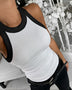 Basic Shirt Round Neck Sleeveless Tops Camisole Women Casual Sport Vest Summer - Minihomy