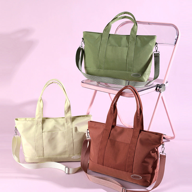 Large Capacity Tote Bag - New Shoulder Bag with Casual Korean Style and Solid Color Design - Minihomy