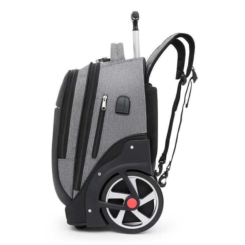 Junior High School Student Trolley Bag Large Capacity Large Wheel Trolley Case Backpack - Minihomy