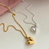 925 Loving Heart In Sterling Silver INS Three-dimensional Gold Ornament Simple Necklace - Minihomy