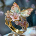 Gold Plated Butterfly Flower Crystal Ring for Women - Elegant Aesthetic Jewelry - Minihomy