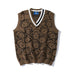 Knit Sweater Couple Printing Sleeveless Sweater Men: Vintage Comfort for Every Season - Minihomy