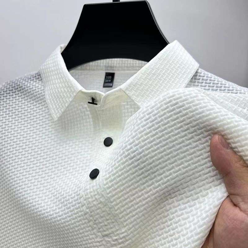 Men's Polo Shirt - Mesh Ice Silk Short Sleeve T-shirt - Minihomy