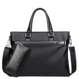 Large Capacity Business Handbag Men's Soft Leather Briefcase - Minihomy