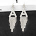 925 Silver Needle Ornaments Rhinestone Letter B Earrings Banquet Tassel Ear - Minihomy