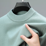 Half Turtleneck Thermal Young and Middle-Aged Casual Solid Color Sweater - Minihomy