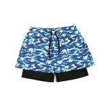 Loose Swimming Trunks Summer Printed Double Layer Beach Shorts - Minihomy