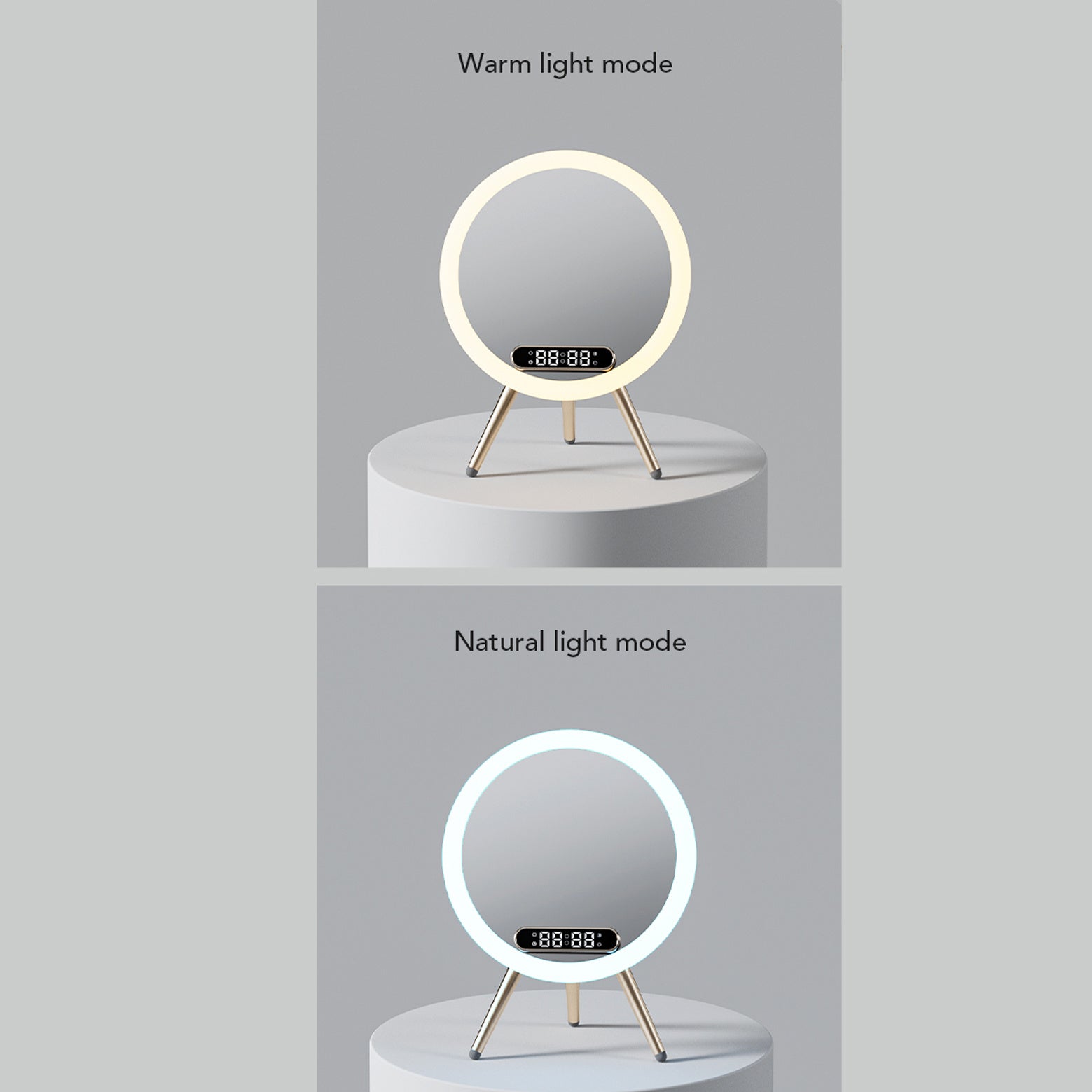 Multi -function LED Mirror Alarm Clock Wireless Charger Digital Clock Time USB Table Clock - Minihomy