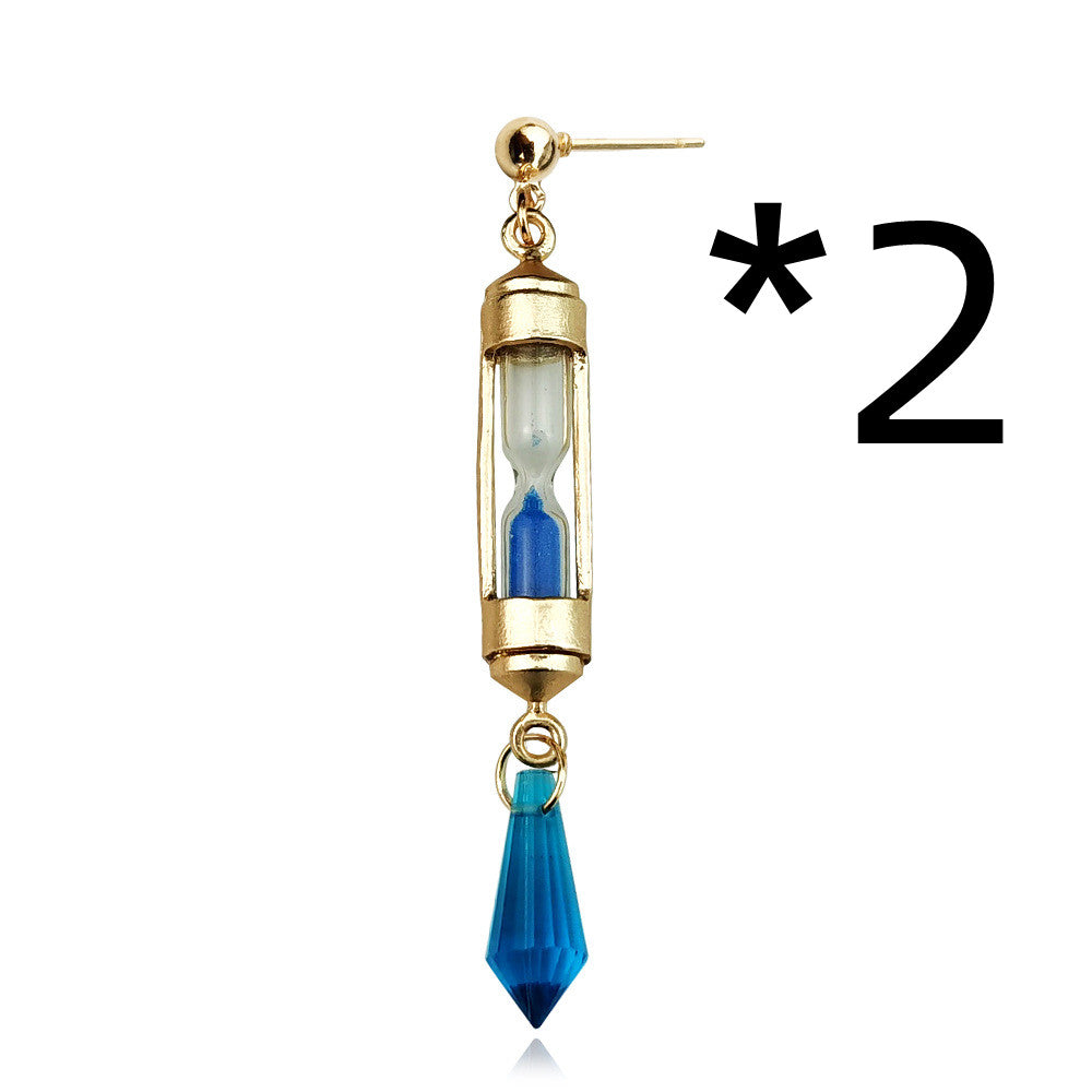 Hourglass Shaped Ear Clip Earring Necklace Anime Gift - Minihomy