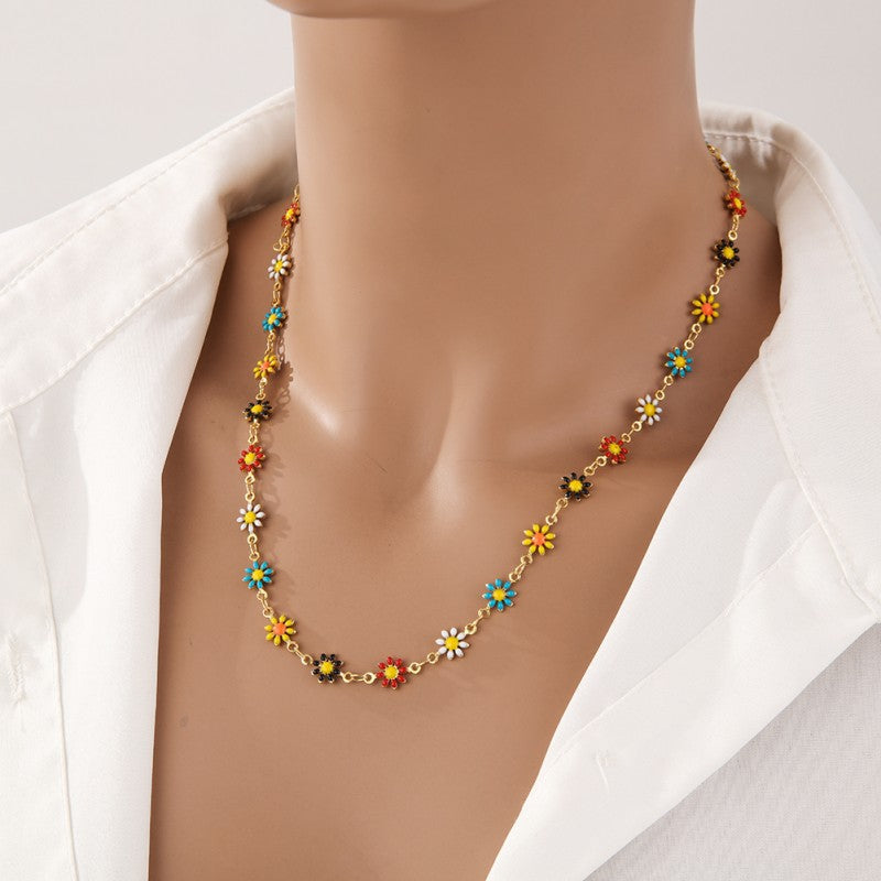 Stainless Steel Ornament - Temperament Colorful Oil Necklace