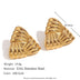 18K Gold Triangular Stud Earrings - Ins Fashion Retro Style Jewelry for Women - Minihomy