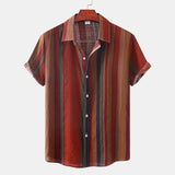 Summer Men's Clothing Printing Casual Retro Shirt Men