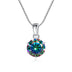 925 Silver Inlaid Round Moissanite Necklace - Minihomy