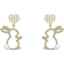 Pearl Bunny For Women Silver Pin Earrings - Minihomy