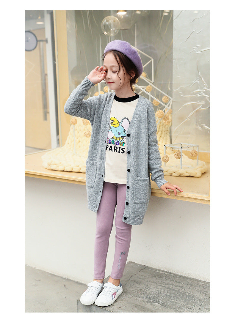 Girls' Leggings In Cotton Outer Wear - Minihomy