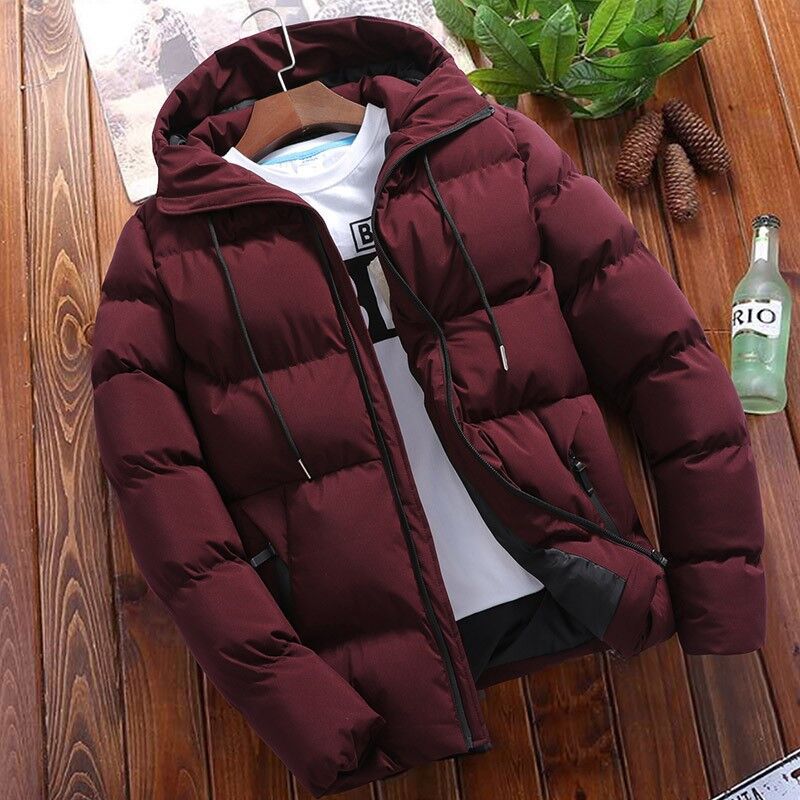 Men's Pure Cotton Padded Jacket Hooded Coat - Minihomy