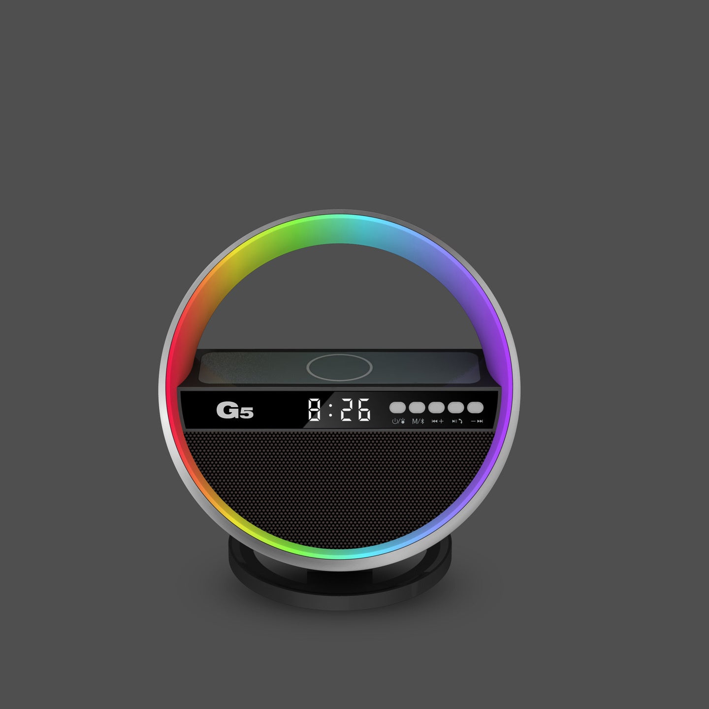 Multifunction RGB Night Light Wireless Charger Bluetooth Speaker Large G Ambience Light Home Decor - Minihomy