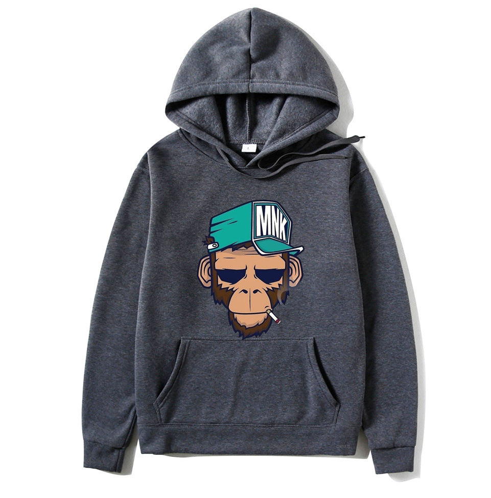 Monkey Printed Men's Hoodie Leisure Warm Sweatshirt - Minihomy