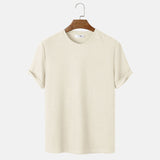 Men Summer Solid Color Round Neck Basic T-Shirts - Minihomy