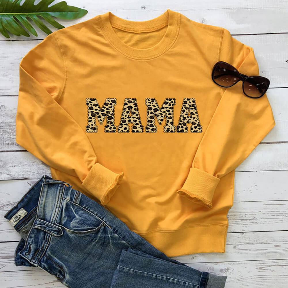 Leopard Print Mother's Day Sweatshirt Casual - Minihomy