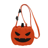 Halloween Bags Funny Pumpkin Cartoon Shoulder Crossbody Bag With Bat - Minihomy