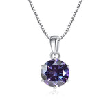 925 Silver Inlaid Round Moissanite Necklace - Minihomy