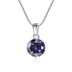 925 Silver Inlaid Round Moissanite Necklace - Minihomy