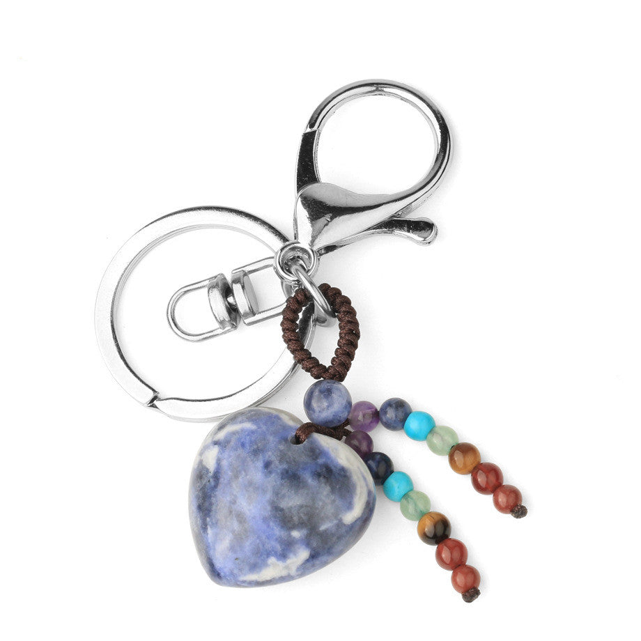 Love Natural Stone Crystal Keychain - Minihomy