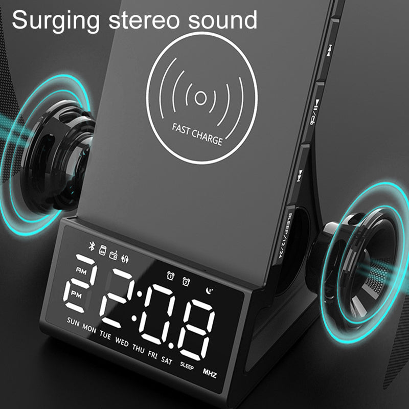 Bluetooth Speaker Phone Charging Speaker Alarm Clock Radio - Minihomy