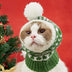 Christmas Atmosphere Love Snowflake Elk Printing Knitted Warm Pet Dog Cat Fur Ball Hat - Minihomy