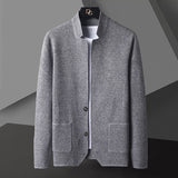 Pocket Stand Collar Cardigan Sweater Men - Minihomy