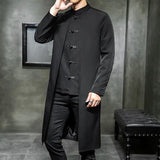 Men's Trendy Mid-length Hanfu Embroidered Trench Tang Suit Casual Coat - Minihomy