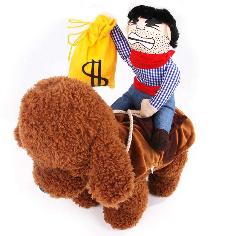 Cartoon Pet Cowboy Horseback Riding Costume Pet Supplies - Minihomy