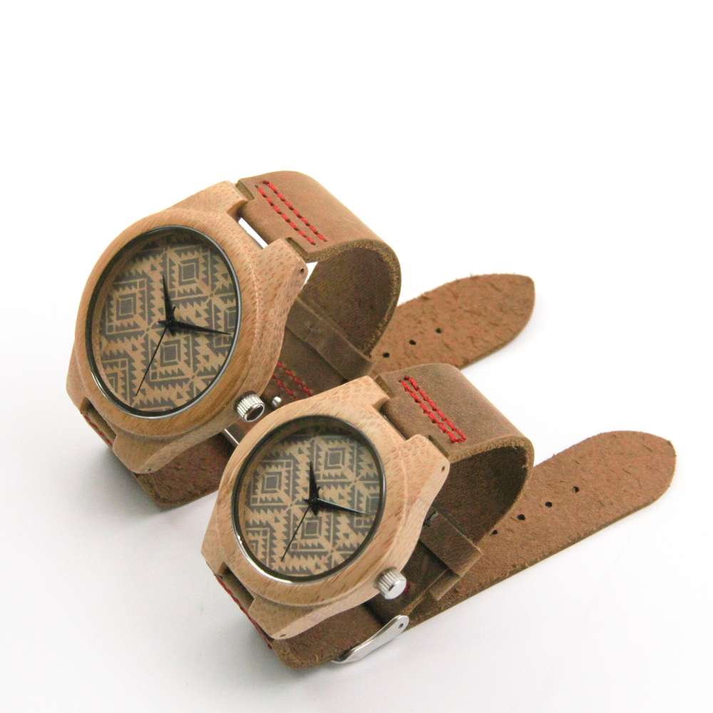 Casual Business Bamboo Leather Strap Watch - Minihomy