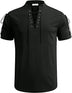 Men's Beach Shirt Short Sleeve Tie V Neck T-Shirt Tops Summer - Minihomy